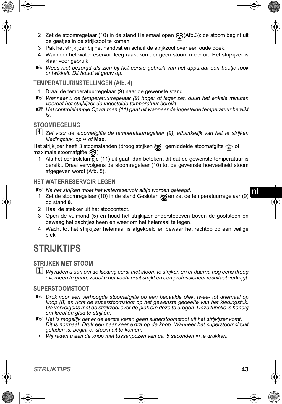 Strijktips | SOLAC PV2015 User Manual | Page 43 / 81