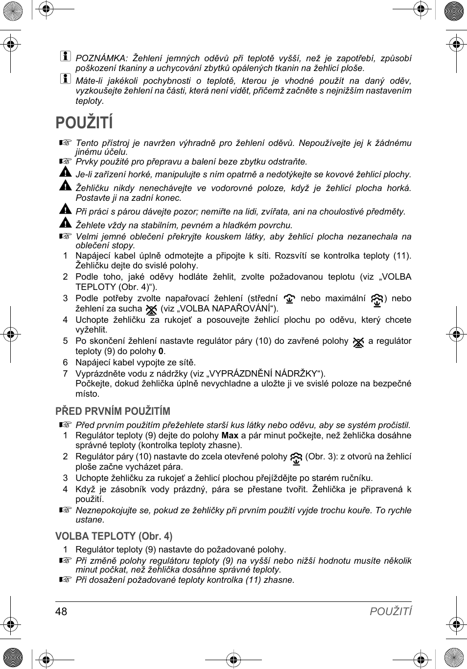 Použití | SOLAC PV2015 User Manual | Page 48 / 81