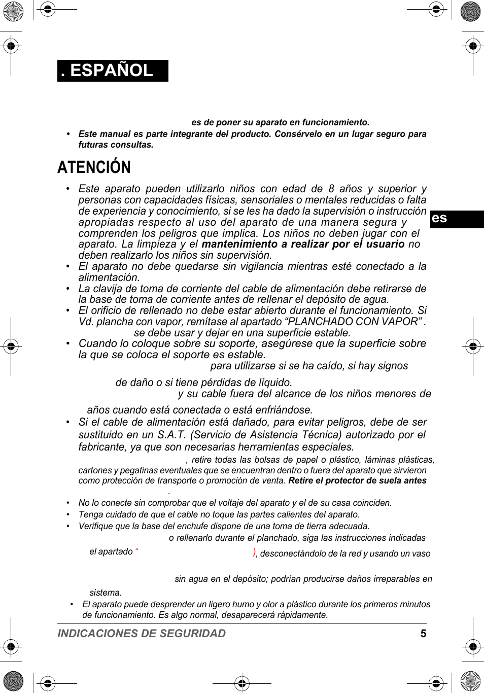 Español, Atención | SOLAC PV2015 User Manual | Page 5 / 81