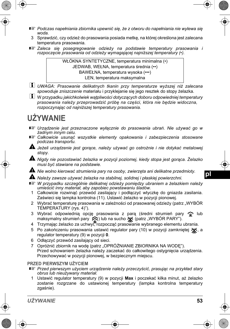 Używanie | SOLAC PV2015 User Manual | Page 53 / 81