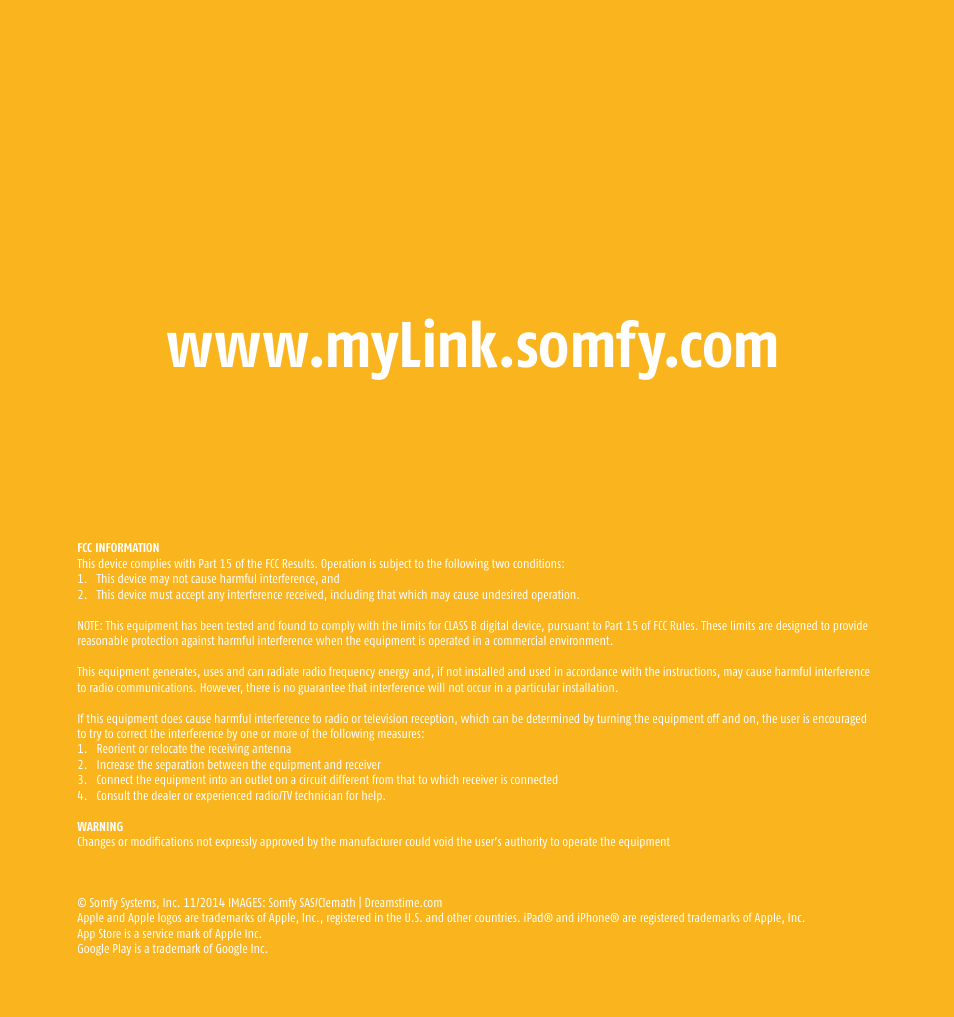 SOMFY MYLINK User Manual | Page 2 / 2