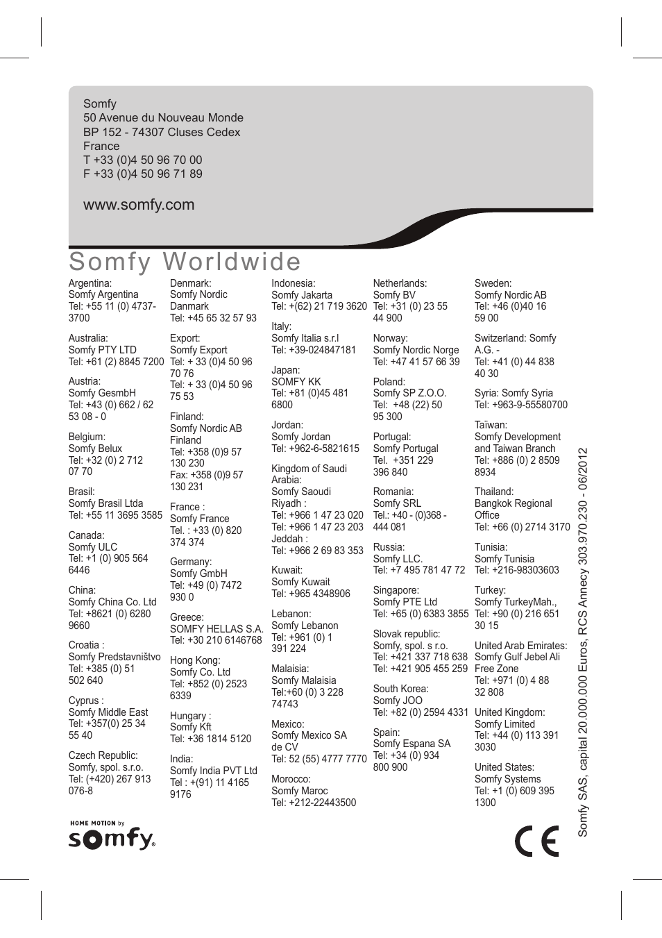 SOMFY CORD LIFT WIREFREE CL32 RTS User Manual | Page 13 / 13