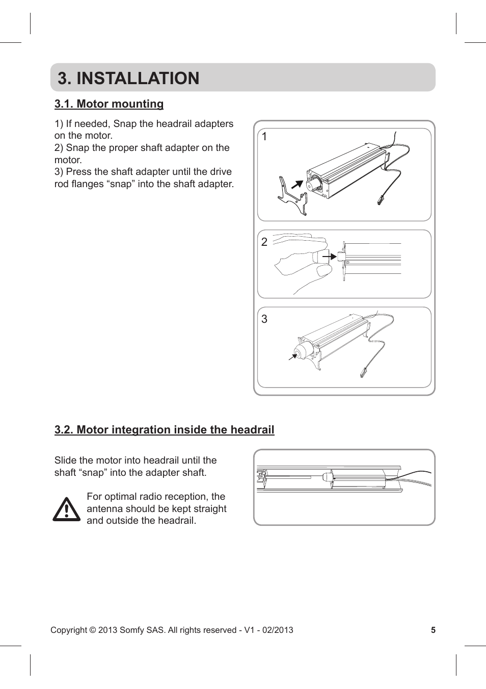 Installation | SOMFY CORD LIFT WIREFREE CL32 RTS User Manual | Page 4 / 13