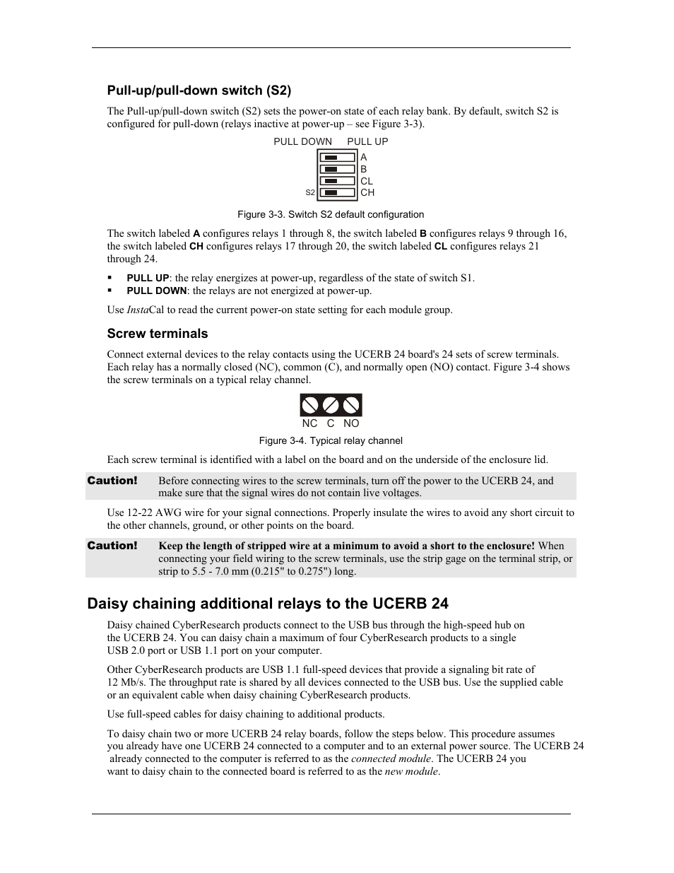 Aining, Additional modules to the usb-erb08, Daisy chaining additional relays to the ucerb 24 | CyberResearch UCERB 24 User Manual | Page 24 / 38
