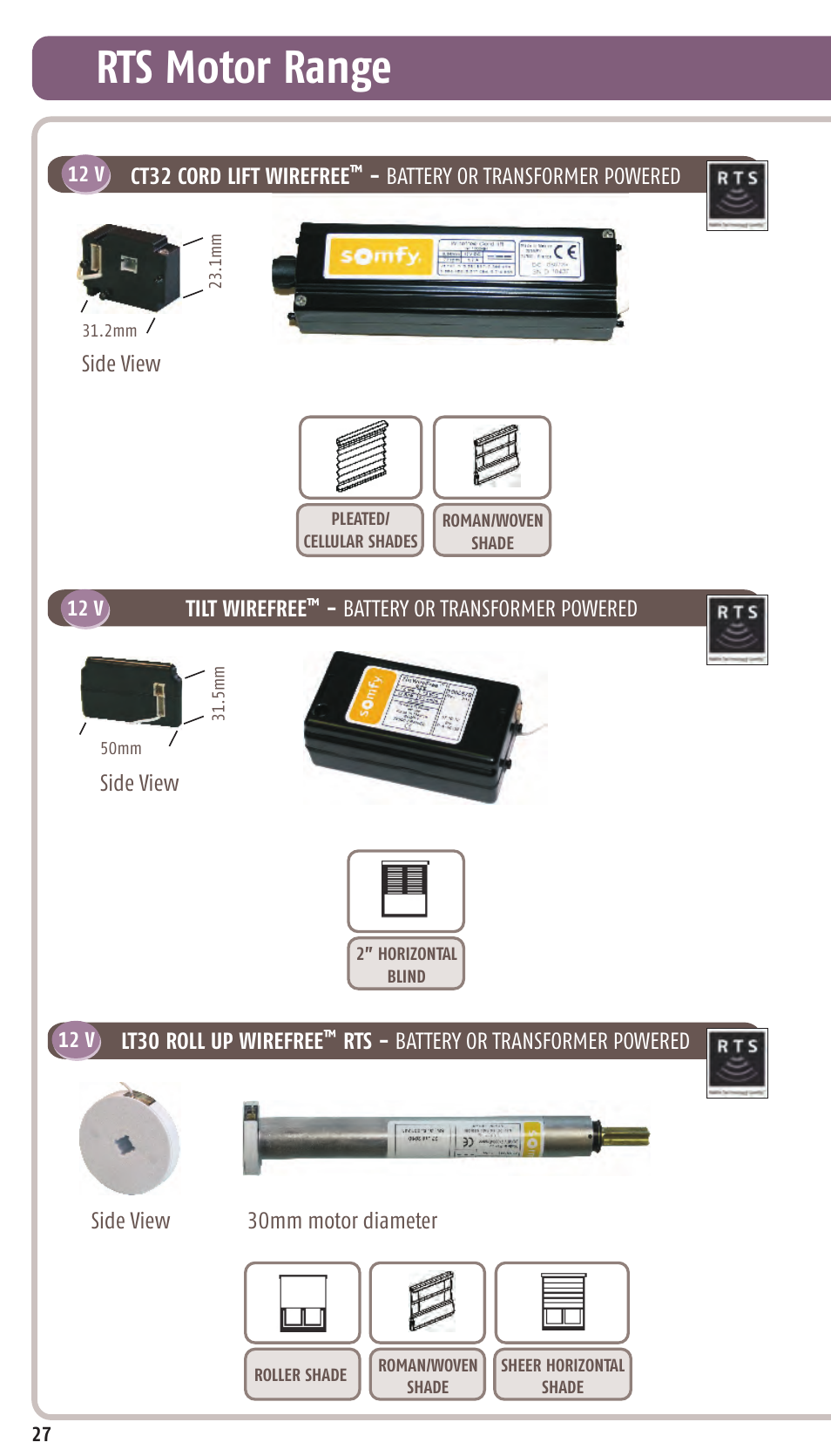 Rts motor range | SOMFY SONESSE 30 RTS User Manual | Page 30 / 93