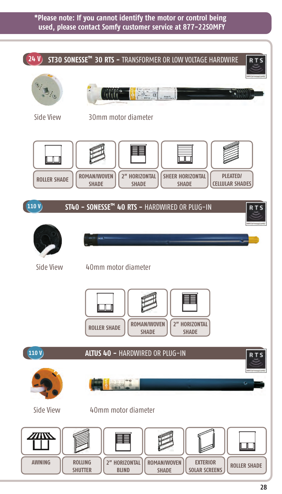 Side view, St30 sonesse, 30 rts - transformer or low voltage hardwire | Altus 40 - hardwired or plug-in st40 - sonesse, 40 rts - hardwired or plug-in | SOMFY SONESSE 30 RTS User Manual | Page 31 / 93