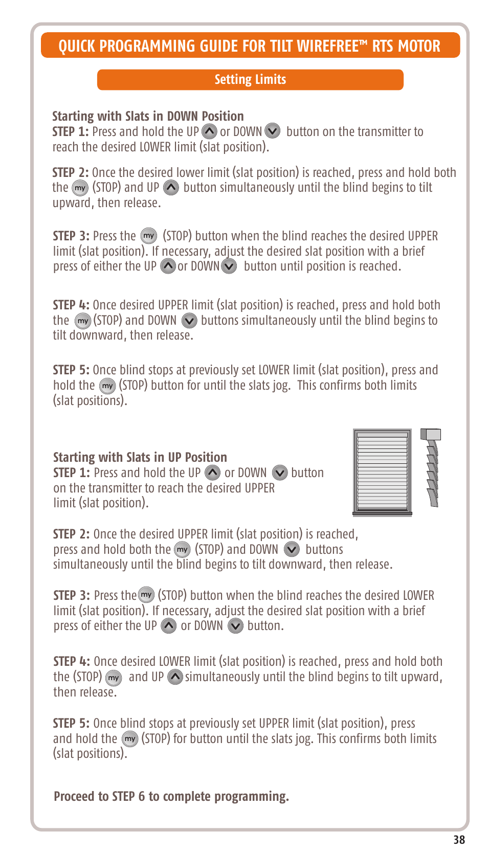 Proceed to step 6 to complete programming | SOMFY SONESSE 30 RTS User Manual | Page 41 / 93