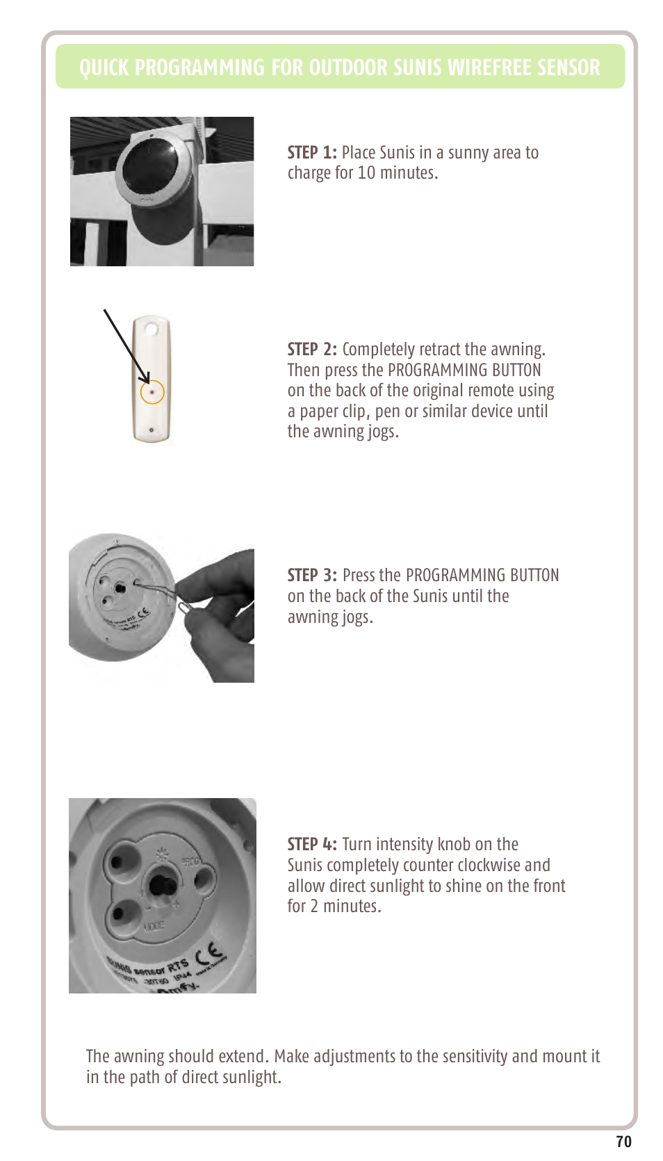 SOMFY SONESSE 30 RTS User Manual | Page 73 / 93