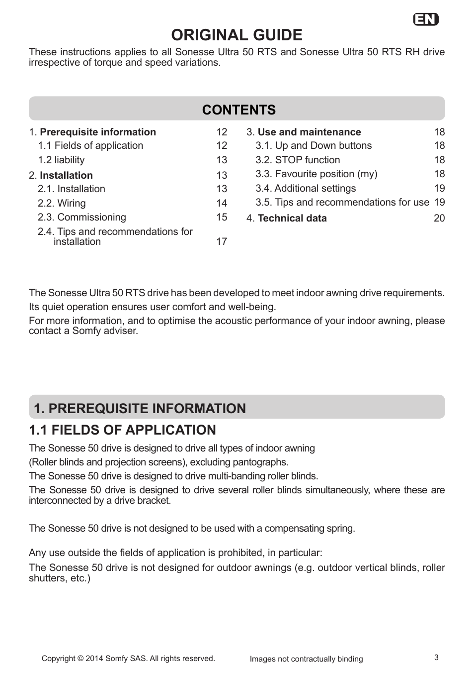 SOMFY Sonesse Ultra 50 RTS User Manual | Page 3 / 13