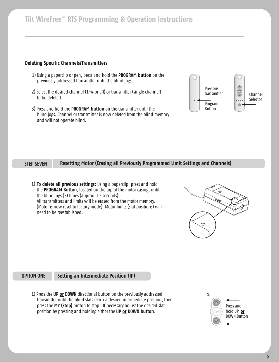 SOMFY TILT WIREFREE RTS User Manual | Page 5 / 8