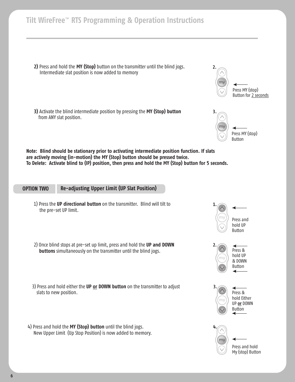 SOMFY TILT WIREFREE RTS User Manual | Page 6 / 8