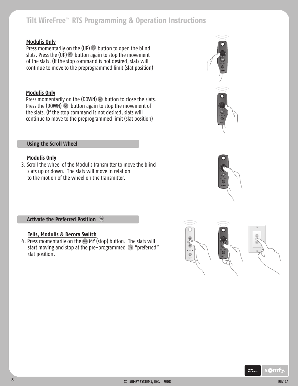 SOMFY TILT WIREFREE RTS User Manual | Page 8 / 8