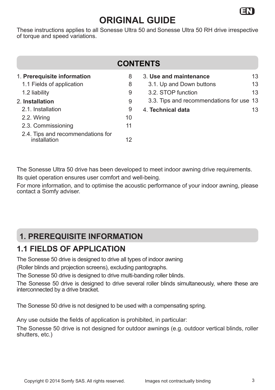 SOMFY Sonesse Ultra 50 User Manual | Page 3 / 10