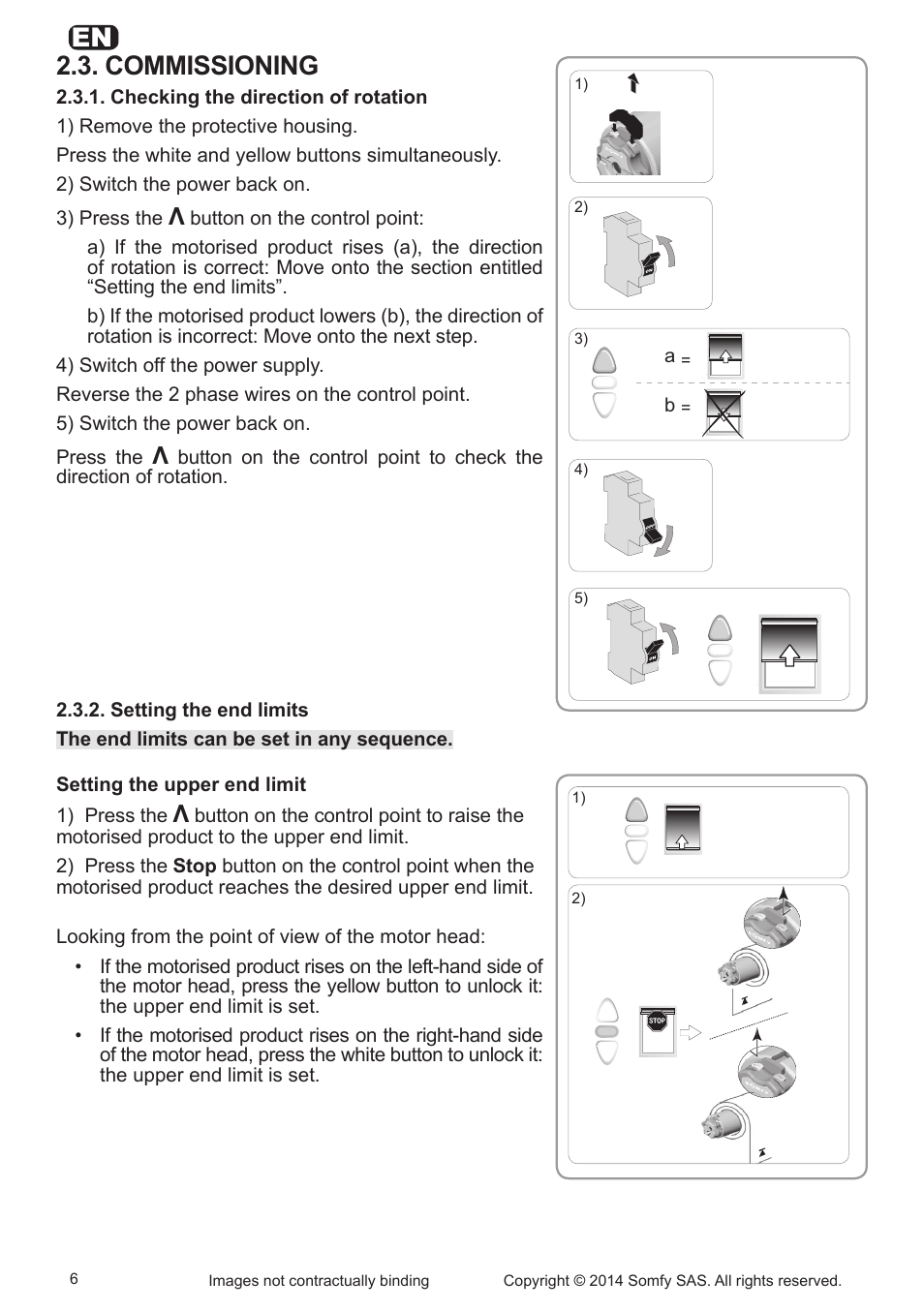 Commissioning | SOMFY Sonesse Ultra 50 User Manual | Page 6 / 10