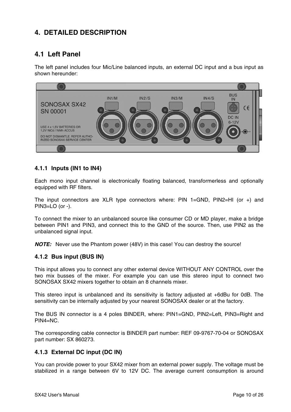 SONOSAX SX42 User Manual | Page 10 / 26