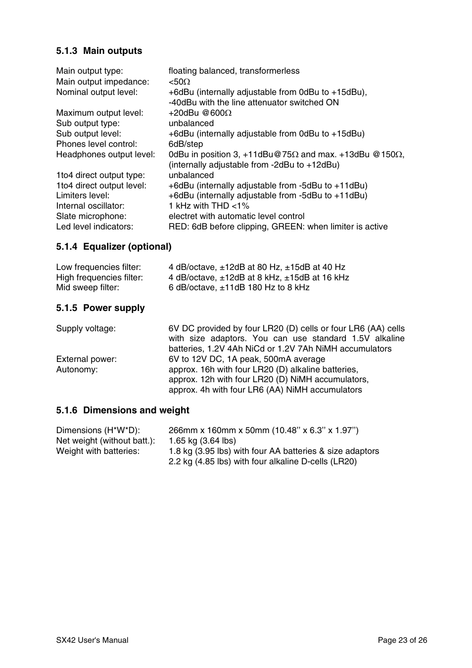 SONOSAX SX42 User Manual | Page 23 / 26