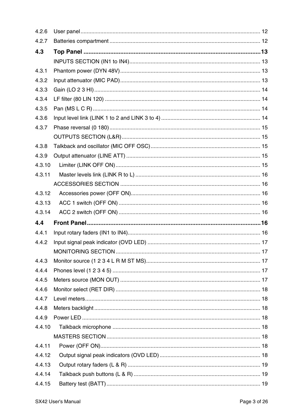 SONOSAX SX42 User Manual | Page 3 / 26