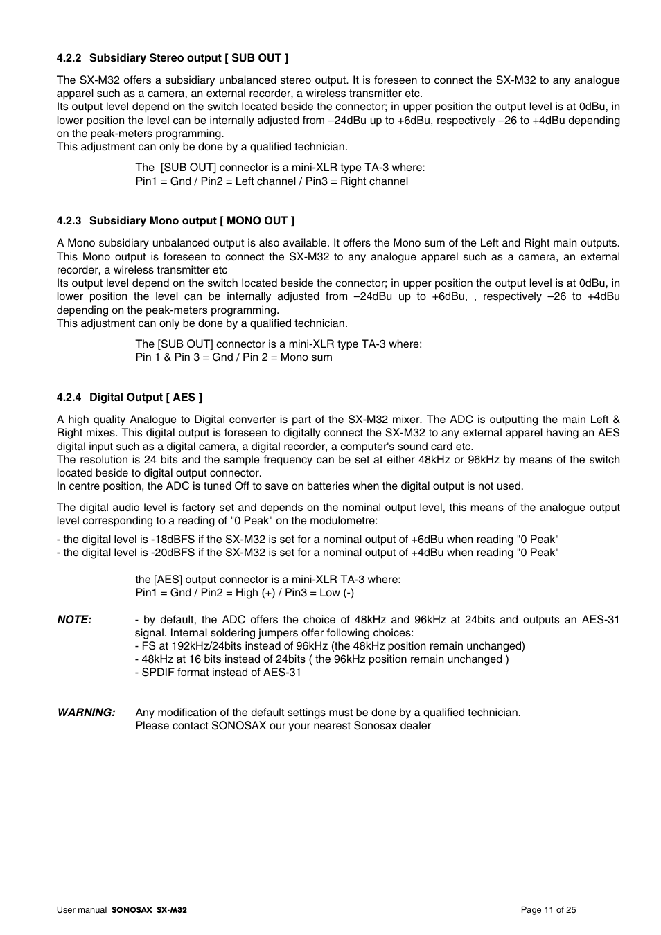 SONOSAX SX-M32 User Manual | Page 11 / 25