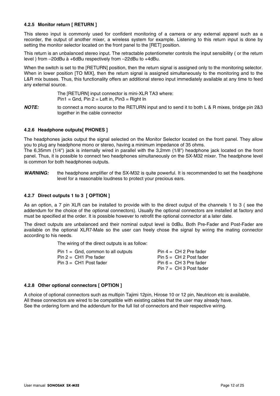 SONOSAX SX-M32 User Manual | Page 12 / 25