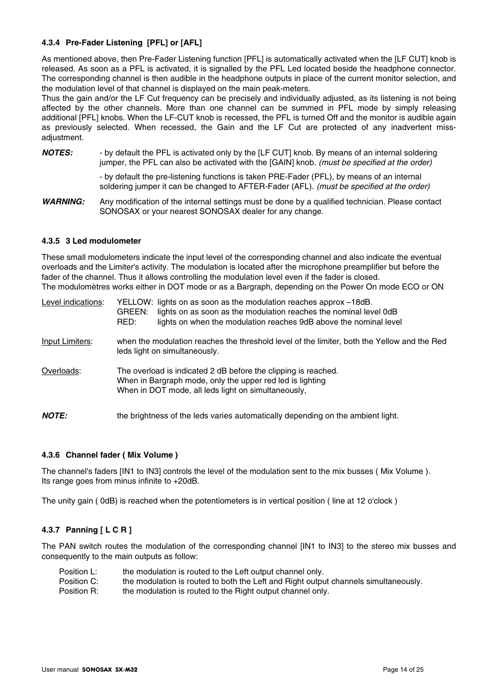 SONOSAX SX-M32 User Manual | Page 14 / 25