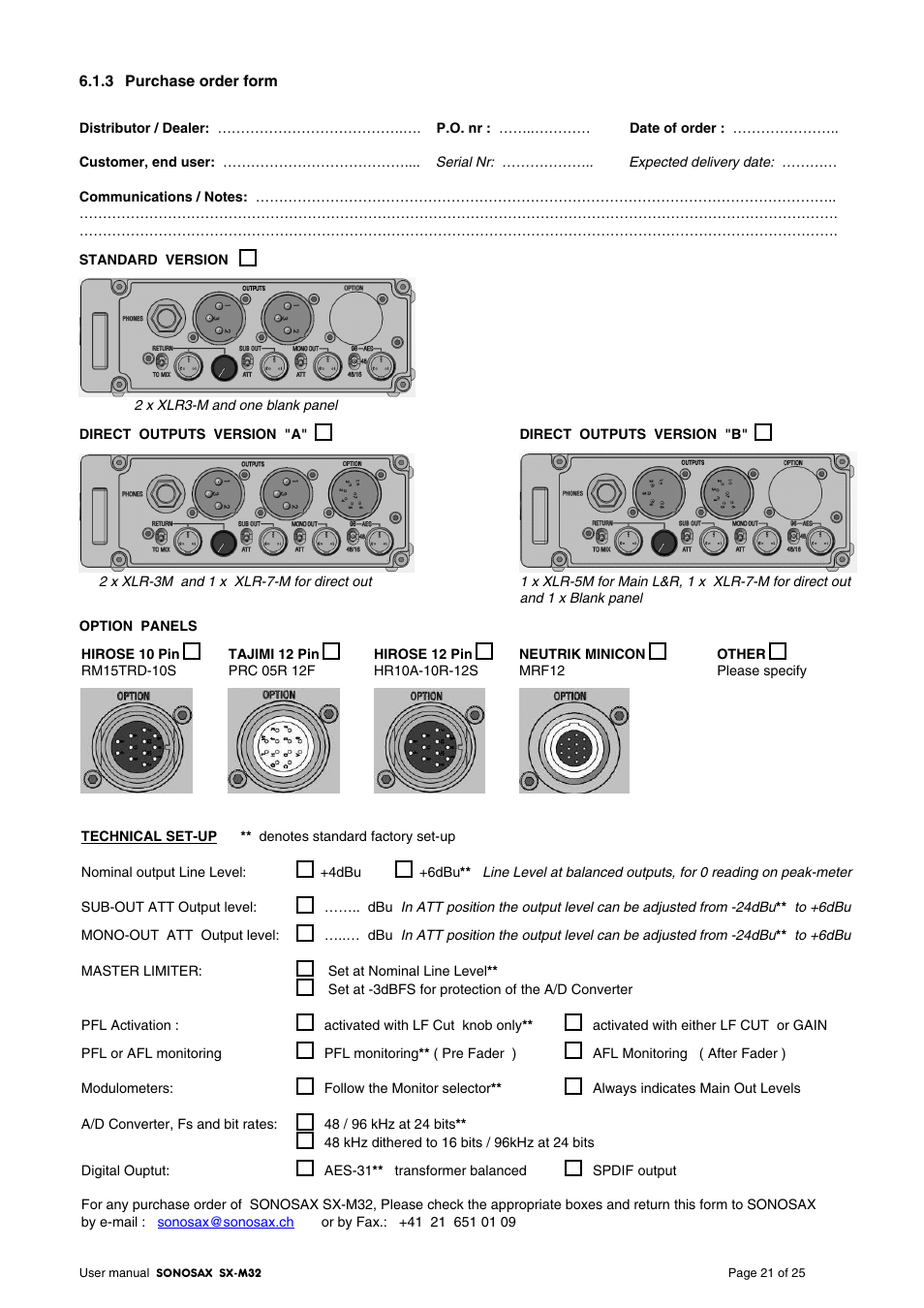 SONOSAX SX-M32 User Manual | Page 21 / 25