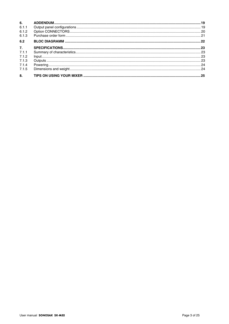 SONOSAX SX-M32 User Manual | Page 3 / 25