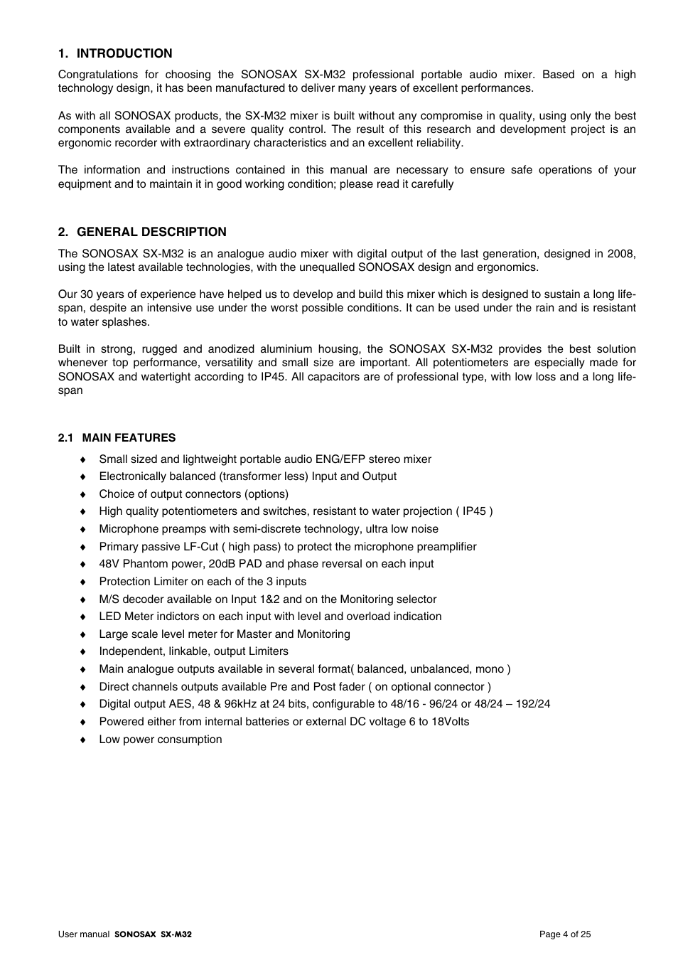 SONOSAX SX-M32 User Manual | Page 4 / 25