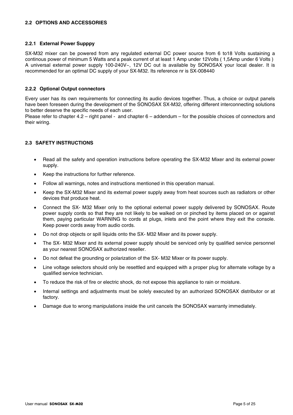 SONOSAX SX-M32 User Manual | Page 5 / 25