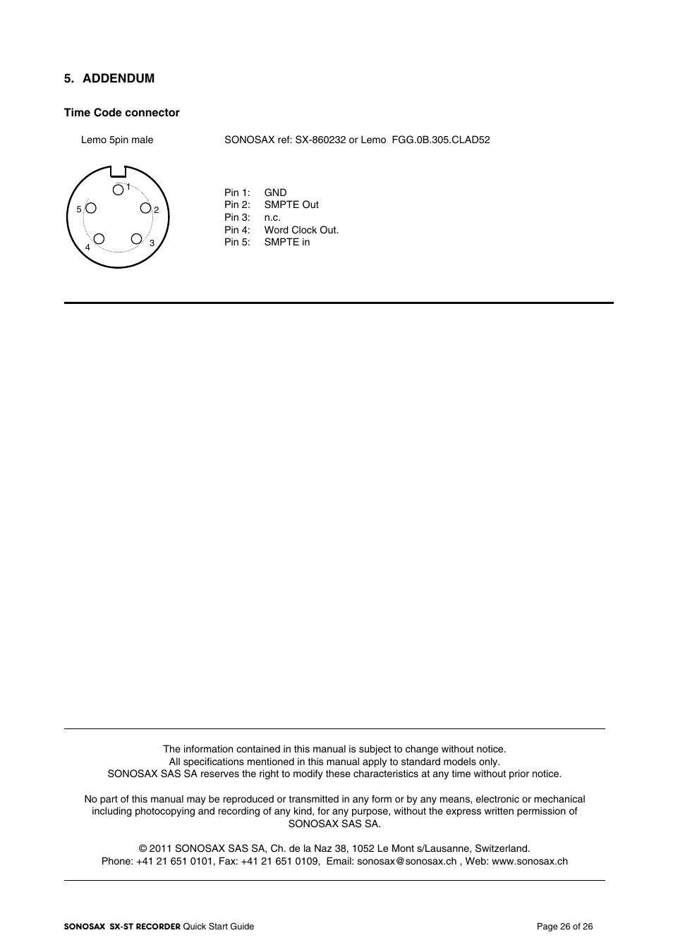 SONOSAX SX-VT Quick_Start User Manual | Page 26 / 26