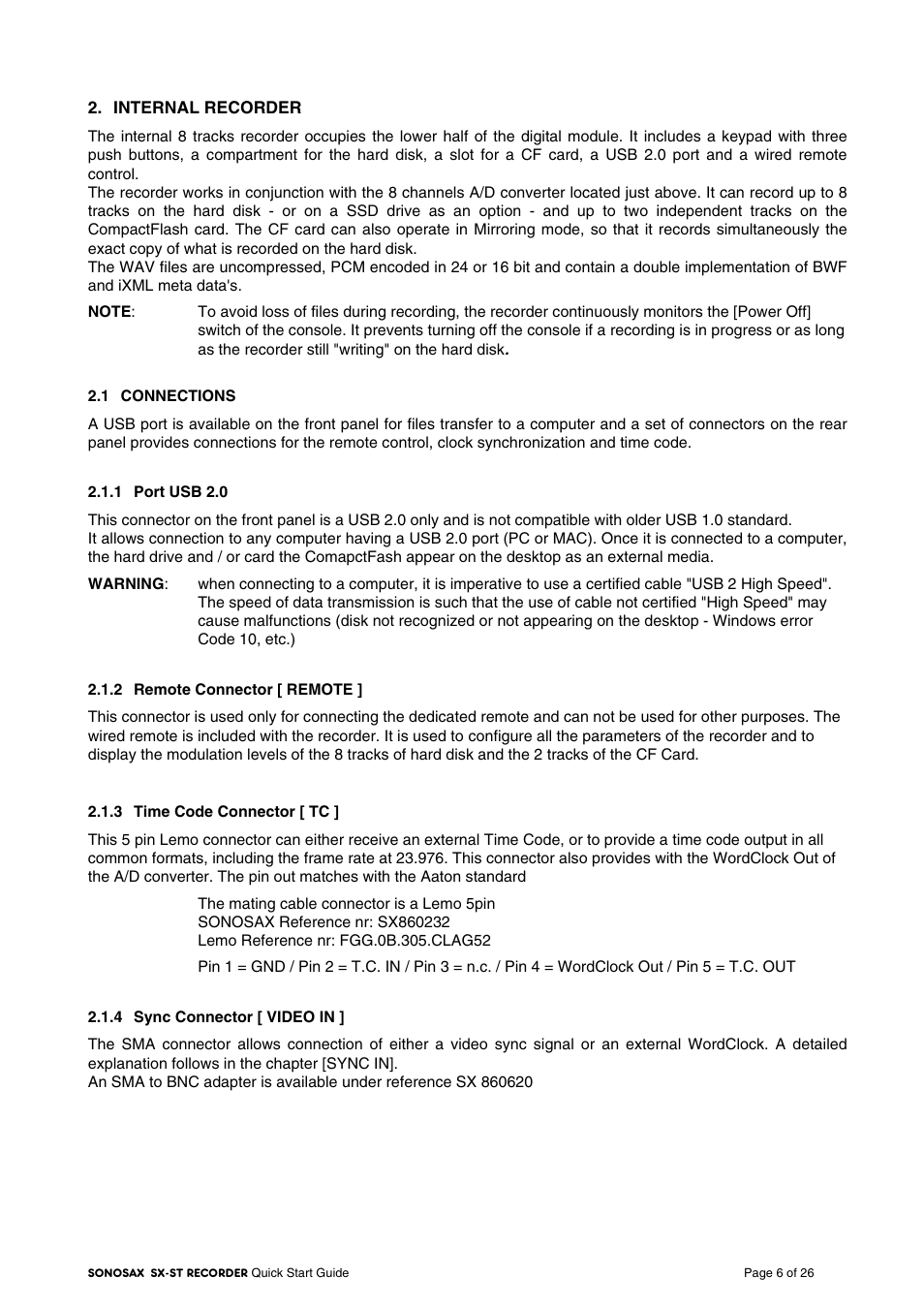 SONOSAX SX-VT Quick_Start User Manual | Page 6 / 26