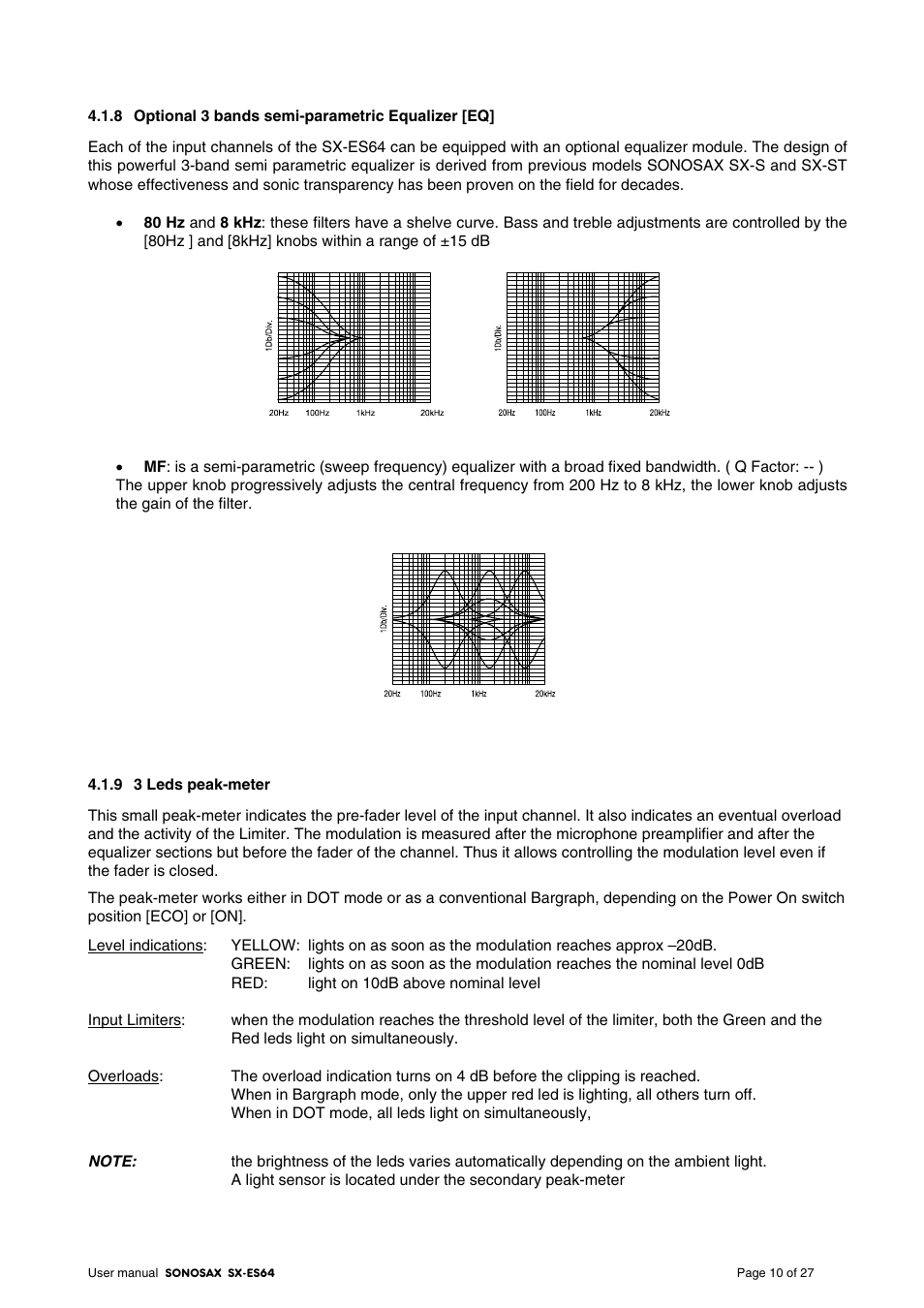 SONOSAX SX-ES64 User Manual | Page 10 / 27