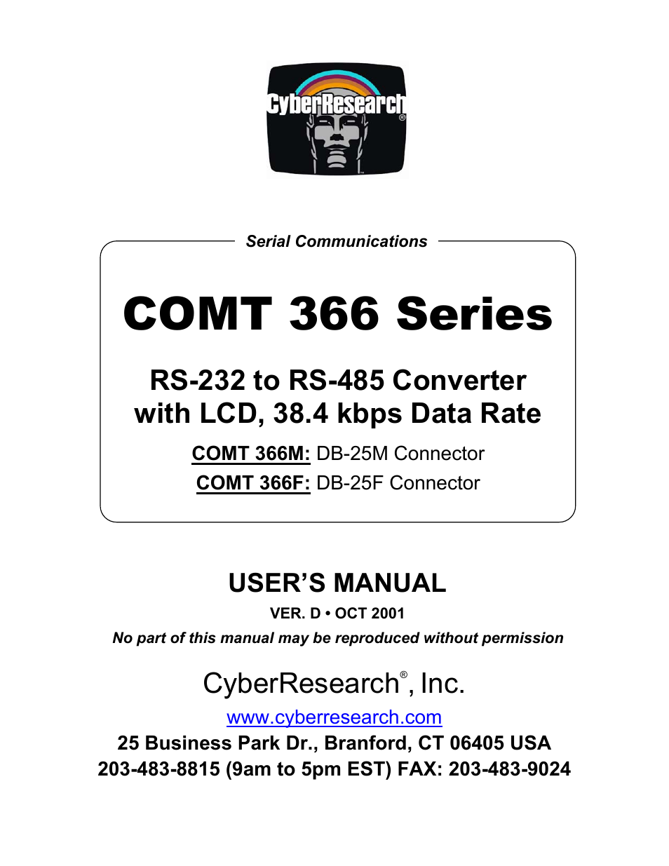 CyberResearch RS-232 User Manual | 24 pages