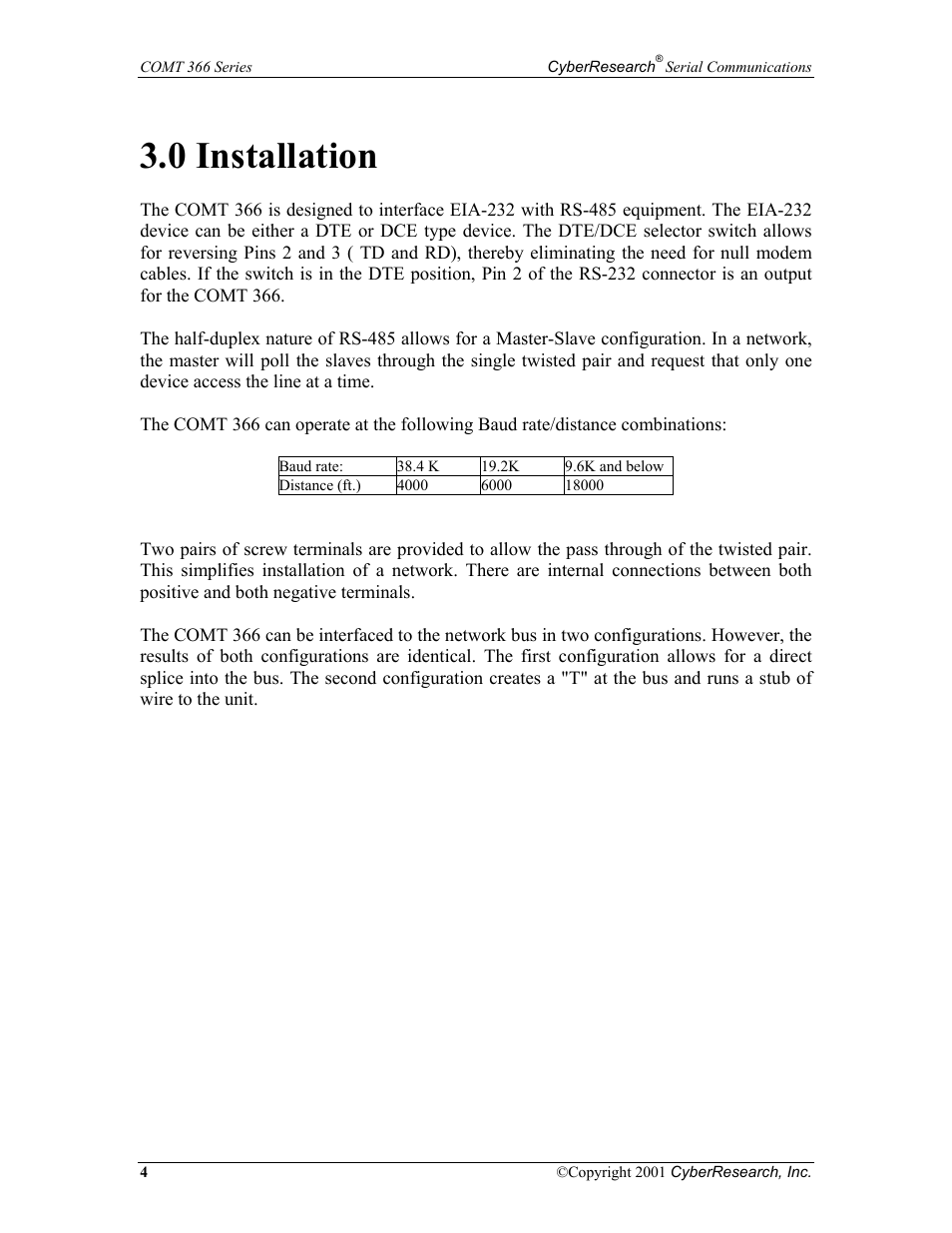 0 installation | CyberResearch RS-232 User Manual | Page 12 / 24