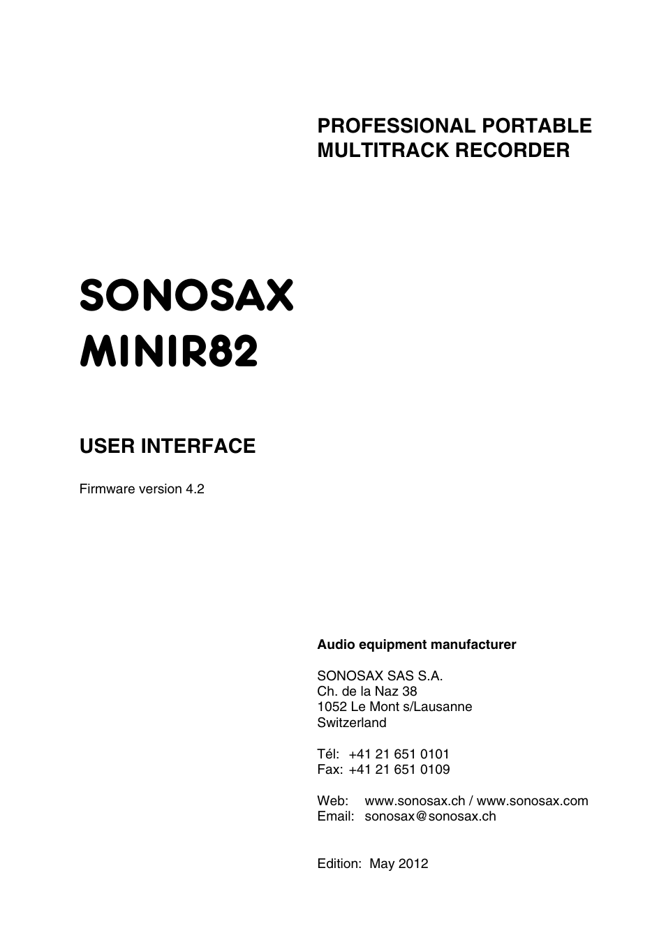 SONOSAX MINIR82 User Manual | 32 pages