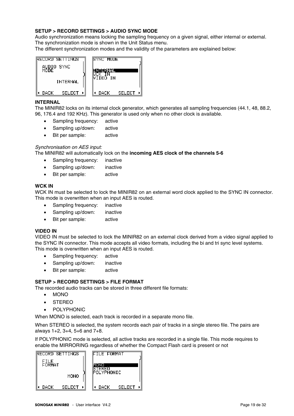 SONOSAX MINIR82 User Manual | Page 19 / 32