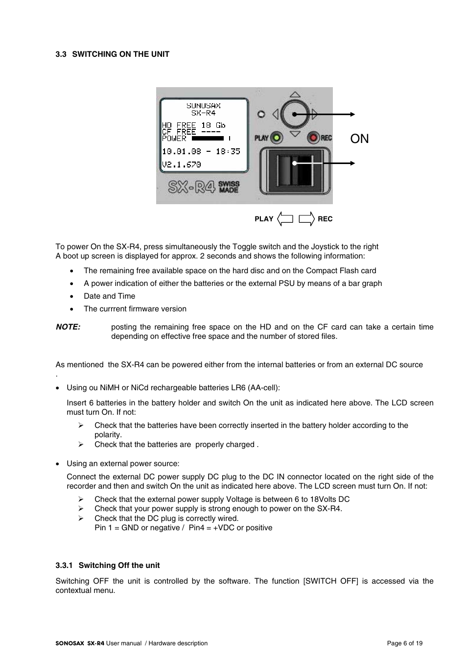 SONOSAX SX-R4 User Manual - Hardware Description User Manual | Page 6 / 19