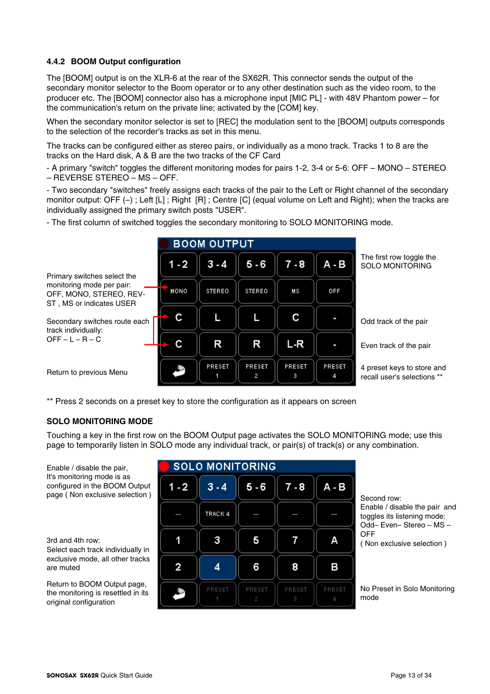 SONOSAX SX-62R Quick_Start User Manual | Page 13 / 34