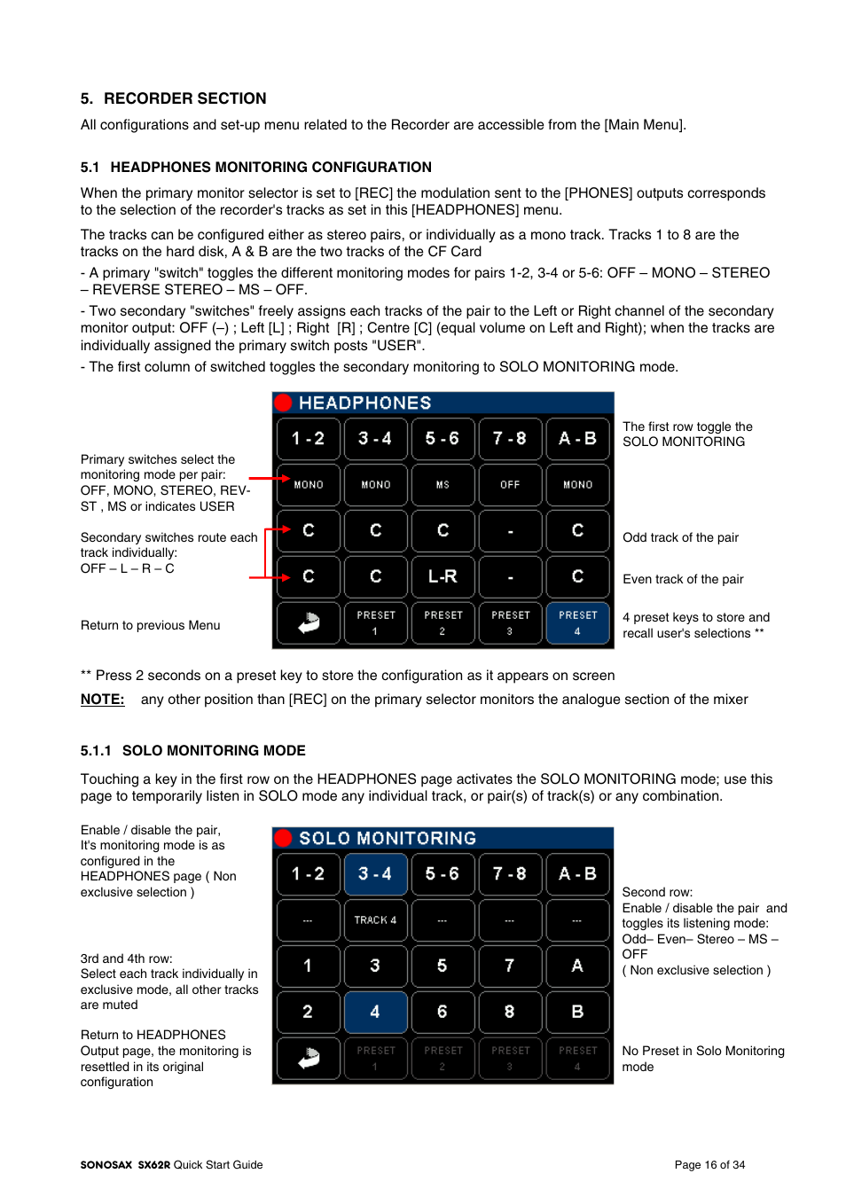 SONOSAX SX-62R Quick_Start User Manual | Page 16 / 34