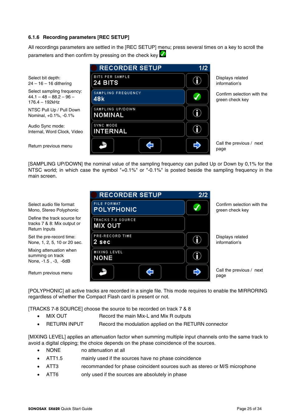 SONOSAX SX-62R Quick_Start User Manual | Page 25 / 34