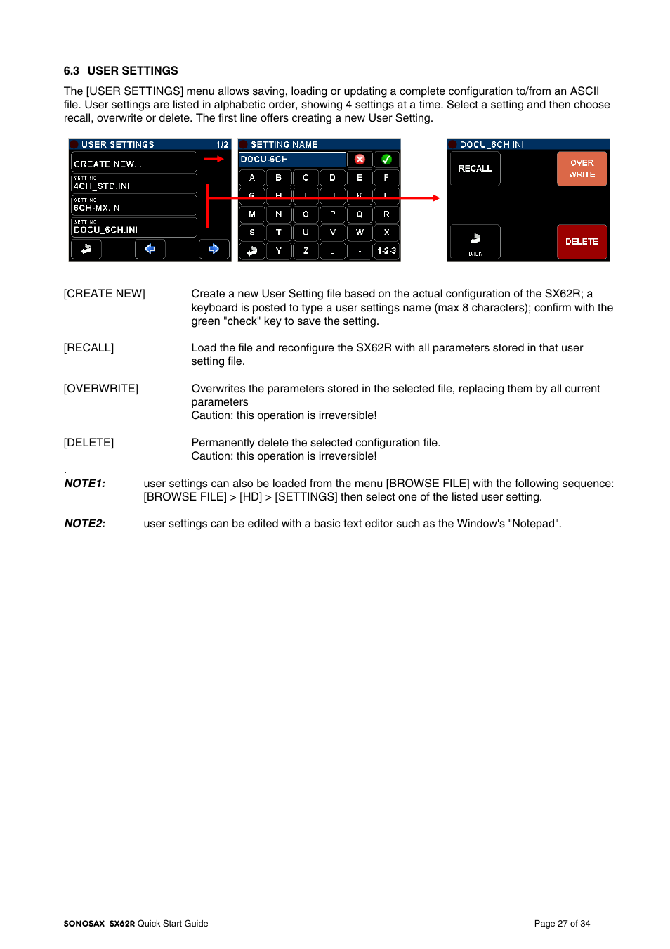 SONOSAX SX-62R Quick_Start User Manual | Page 27 / 34