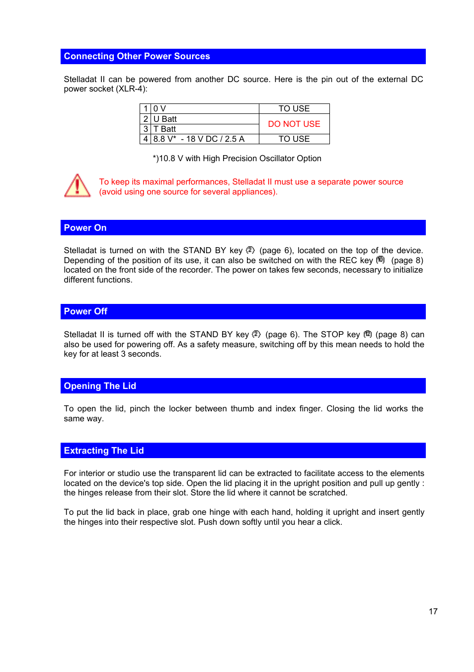 SONOSAX STELLADAT II User Manual | Page 17 / 93