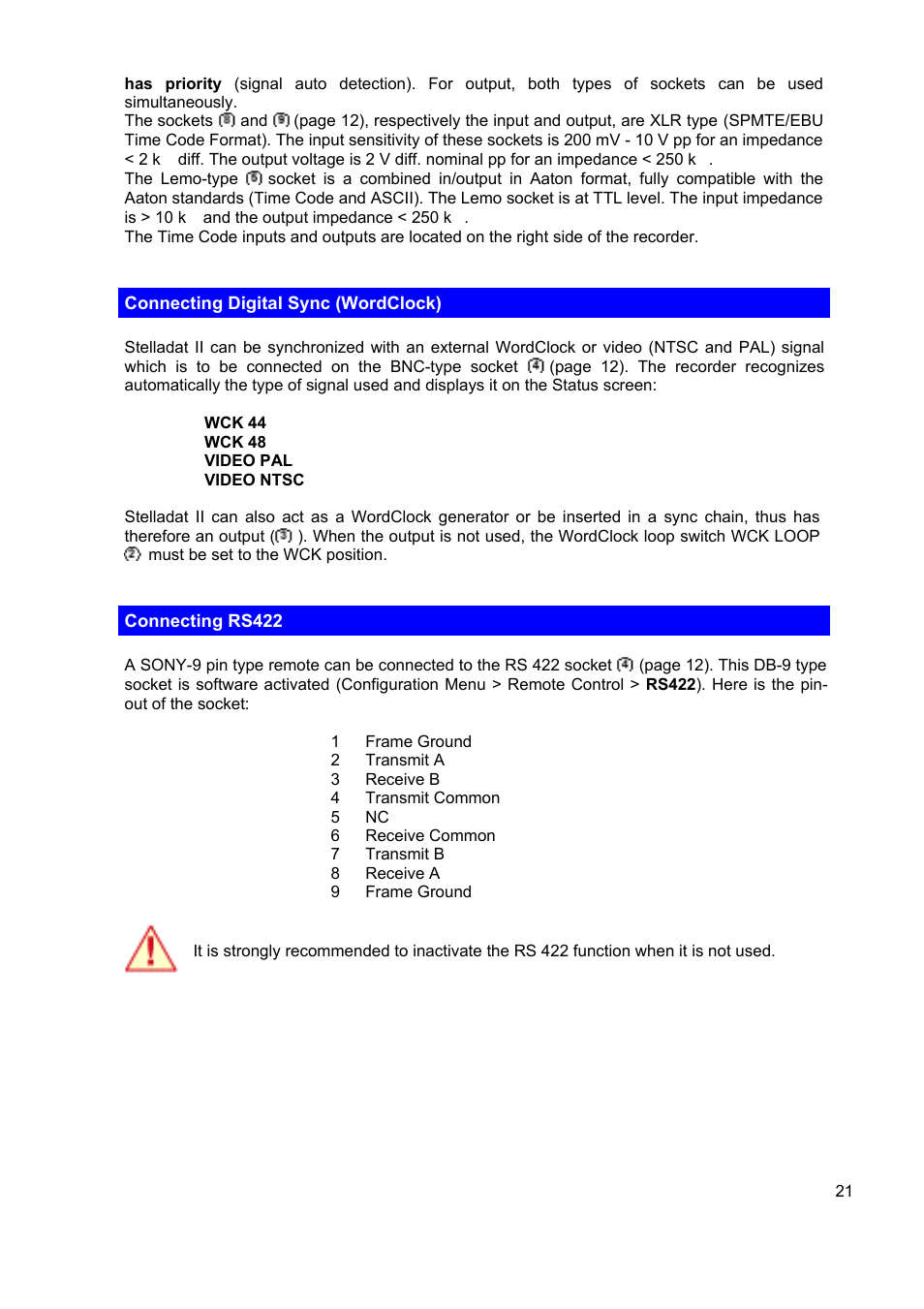 SONOSAX STELLADAT II User Manual | Page 21 / 93