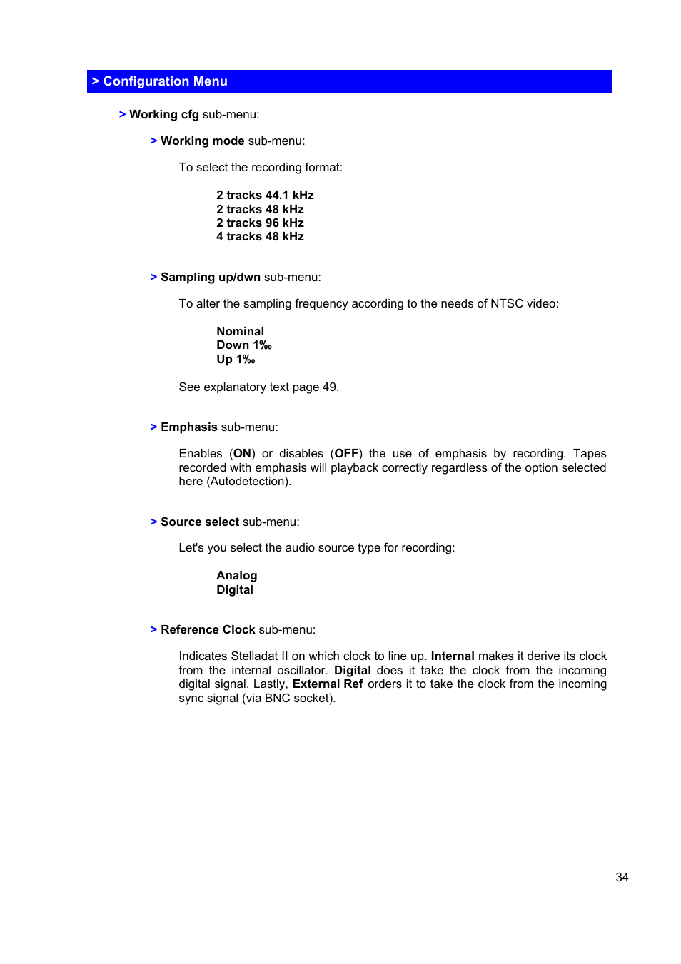 SONOSAX STELLADAT II User Manual | Page 34 / 93