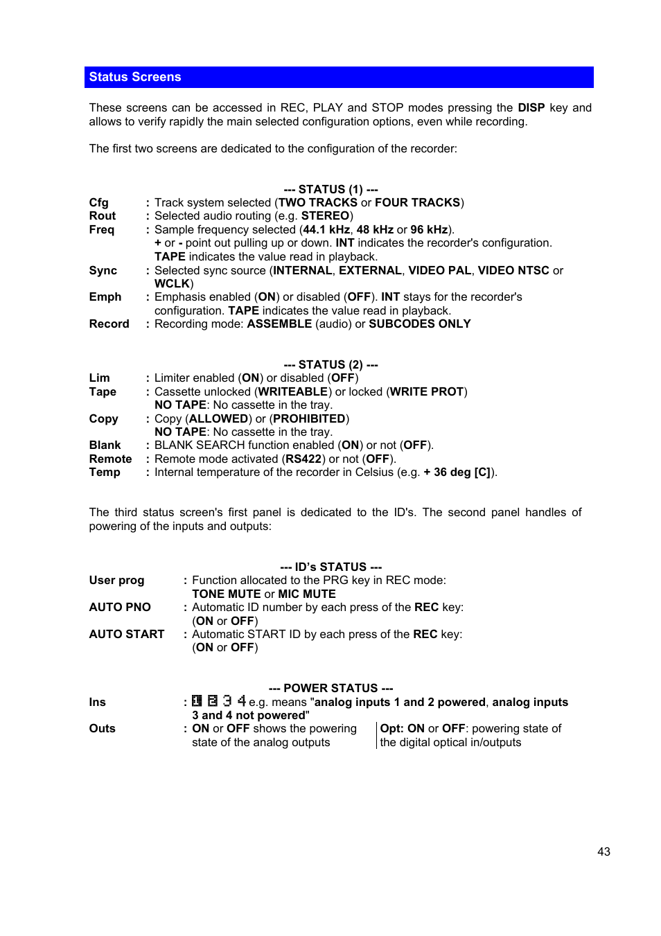 SONOSAX STELLADAT II User Manual | Page 43 / 93