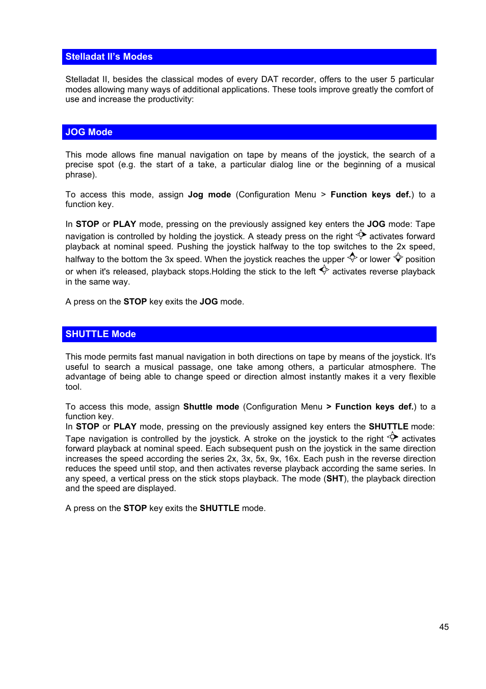 SONOSAX STELLADAT II User Manual | Page 45 / 93