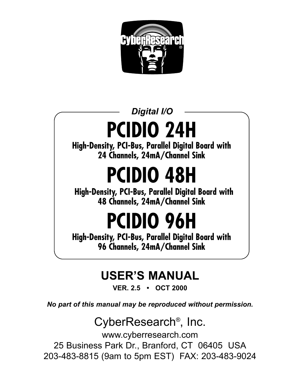 CyberResearch PCIDIO 48H User Manual | 59 pages