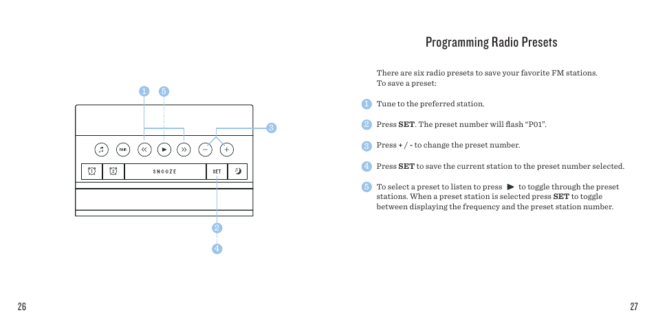 Programming radio presets | SoundFreaq SFQ-08 User Manual | Page 14 / 19