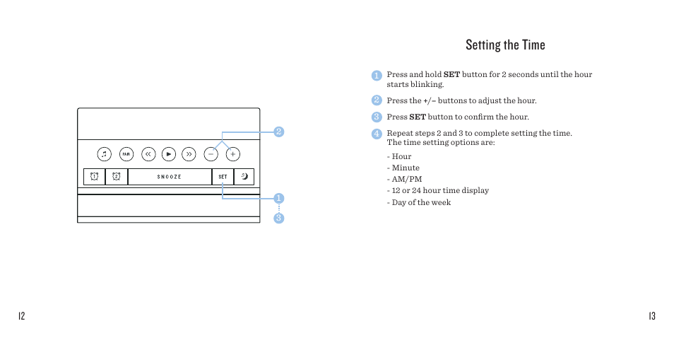 Setting the time | SoundFreaq SFQ-08 User Manual | Page 7 / 19