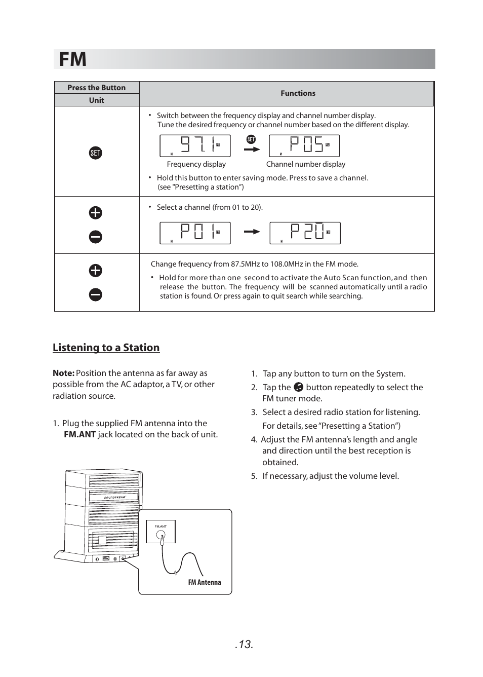 Listening to a station | SoundFreaq SFQ-05 User Manual | Page 14 / 20