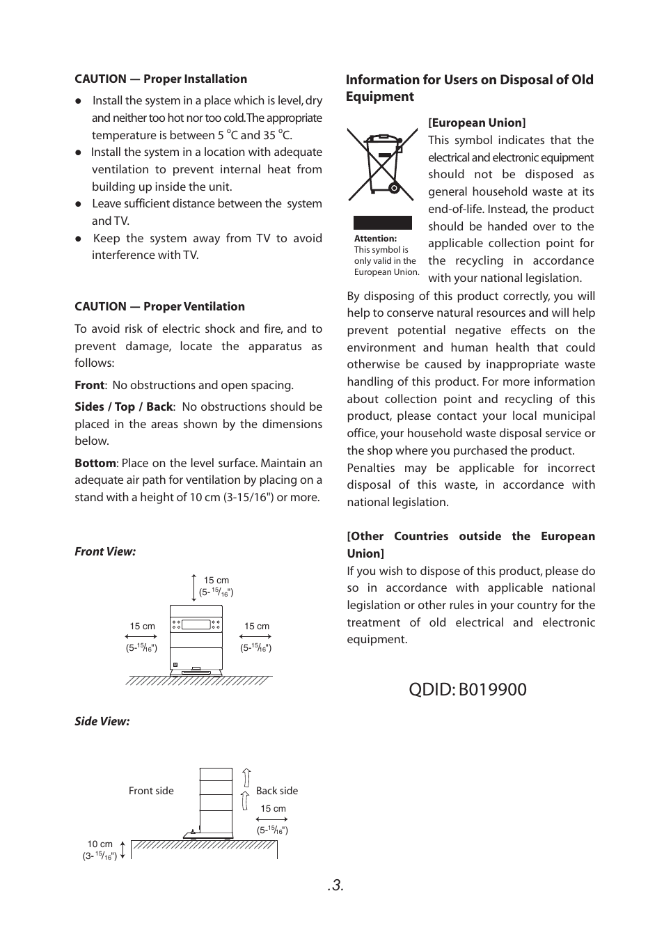 Information for users on disposal of old equipment | SoundFreaq SFQ-05 User Manual | Page 4 / 20